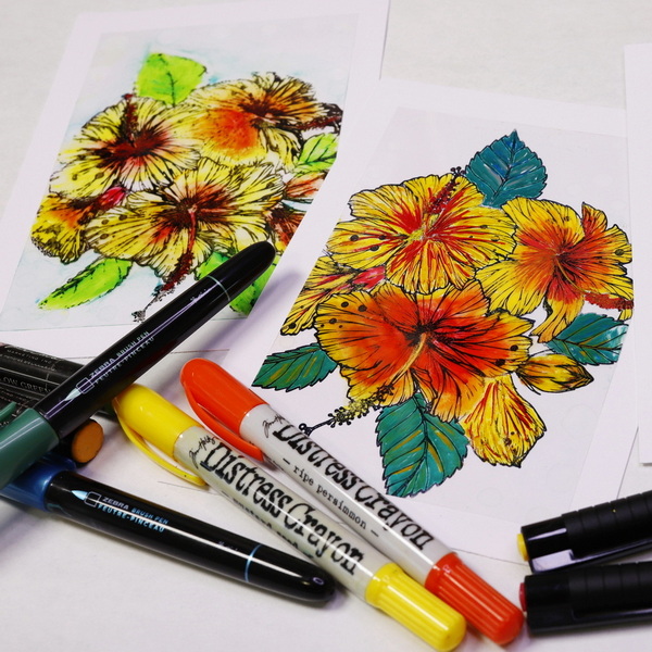 Alcohol Ink Marker Tutorials with Image to Colour Along
