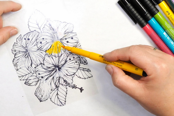How to Color Acetate with Faber-Castell PITT Pens