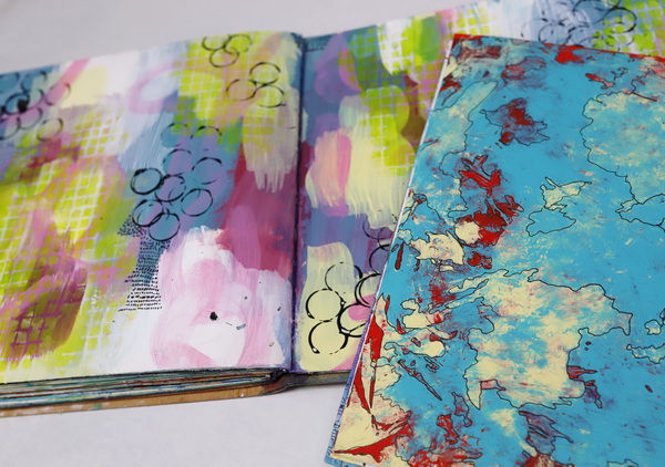 Adding Layers to Acrylic Paint Backgrounds in the Art Journal