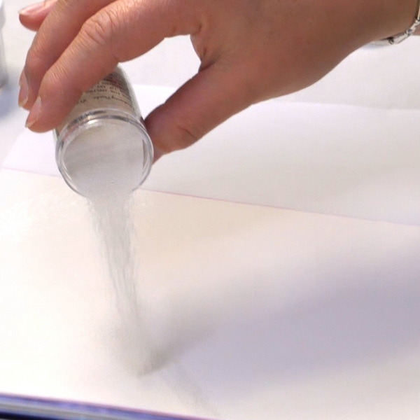 Adding White Embossing Powder to clear embossing ink