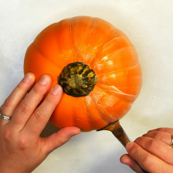 Pumpkin Napkin Decoupage on Glass Bottle