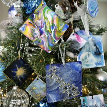 Acrylic Paint Pouring Ornaments
