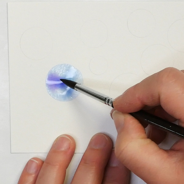 Blending Purple and Blue Watercolors to make Simple Watercolor Christmas Cards