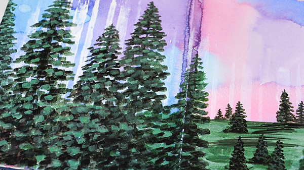 Pixelated Trees in Acrylic