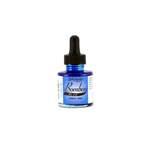 Dr. Ph. Martin's Bombay India Ink Blue, 1.0 oz Bottle