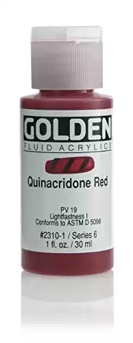 Golden Fluid Acrylic Paint 1 Ounce-Quinacridone Red