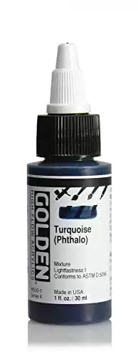 Golden High Flow Arcylic Paint, 1 Ounce, Turquoise Phthalo