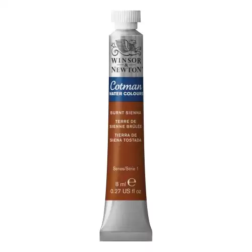 Winsor & Newton Cotman Watercolor Paint, 8ml (0.27-oz) Tube, Burnt Sienna