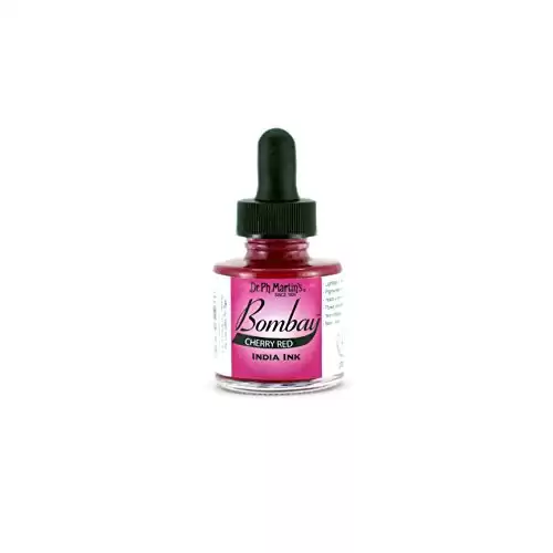 Dr. Ph. Martin's Bombay India Ink Cherry Red, 1.0 oz Bottle