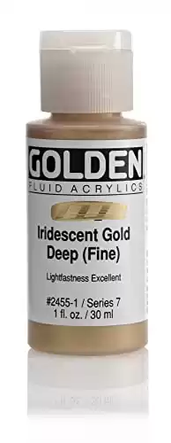 Golden Fluid Acrylic Paint 1 Ounce-Iridescent Gold Deep