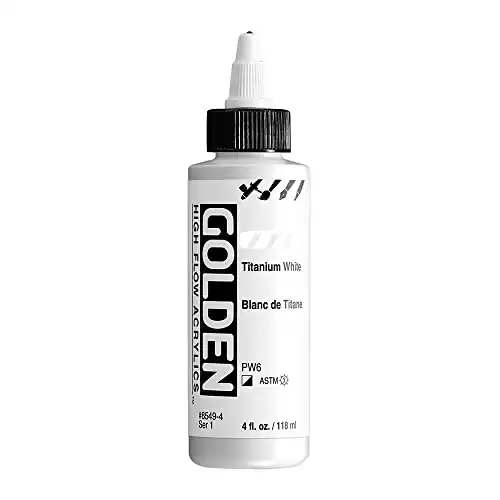 GOLDEN High Flow Acrylics, Titanium White, 4 fl. oz. / 118 ml Bottle