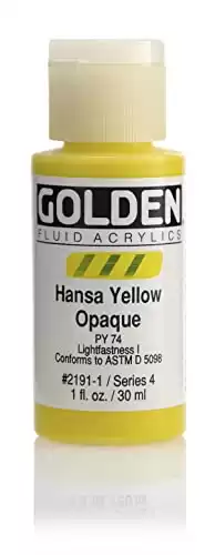 Golden Fluid Acrylic Paint 1 Ounce-Hansa Yellow Opaque