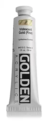 Golden Heavy Body Acrylic Paint, 2 Ounce, Iridescent Gold Fine