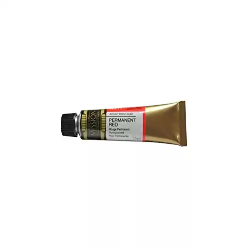 Mijello Mission Gold Class Water Color Paint, 15ml Tube, Permanent Red (W511)