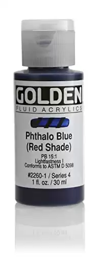 Golden Fluid Acrylics - Phthalo Blue (Red Shade) - 1 oz Bottle