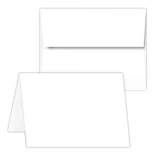 Greeting Cards Set - 4.25 x 5.5 Inches Blank White Cardstock & Envelopes Perfect for Business, Invitations, Bridal Shower, Birthday, Gift, Invitation Letter, Weddings & All Occasion - Bulk 50 ...