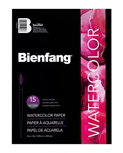 Bienfang Watercolor Paper Pad, 9 x12 , Cold Press, 15 Sheets (140lb / 228gsm)