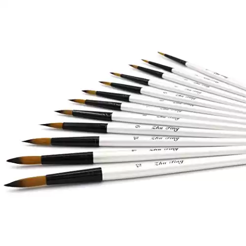 YOUSHARES Art Paint Brushes Set for Watercolor, Oil, and Acrylic Painting