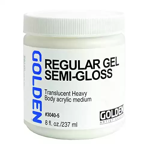 Golden 30405 Acrylic Medium Regular Gel Semi-Gloss, 8-Ounce