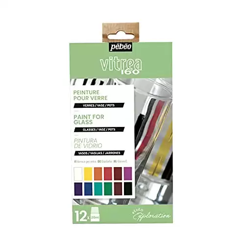 Pebeo Vitrea 160 Exploration Set Gloss 12 x 20ml, Assorted, 0.67 Fl Oz (Pack of 12)