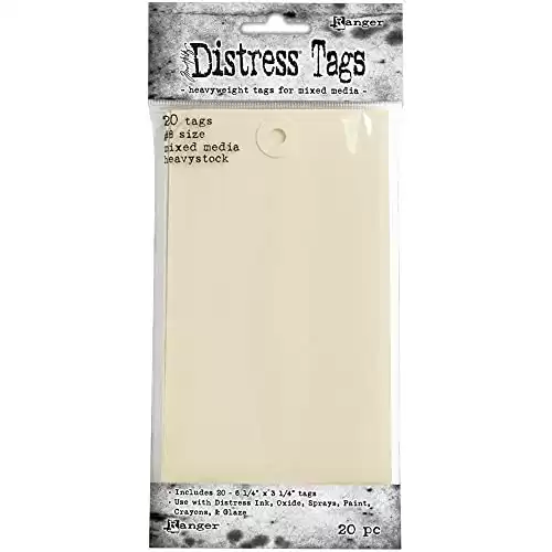 Ranger Mixed Media Tags, Beige, Pack of 20 (TDA53828)