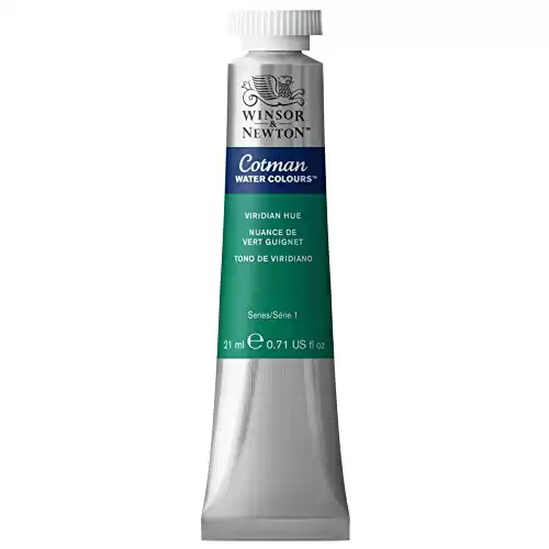 Winsor & Newton Cotman Watercolor Paint, 21ml (0.71-oz) Tube, Viridian Hue