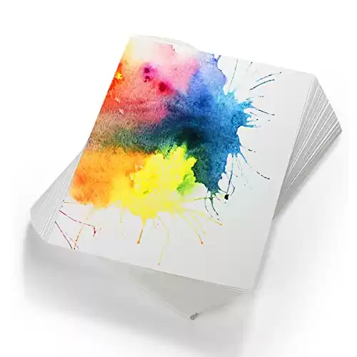 TaoBary 300 Pcs Watercolor Paper Sheet Bulk White Cold Press Paper Pack 110 lb 230 Gsm Sketch Painting Watercolor Paper Pad for Kids Watercolorist Students Beginning Artists (9 x 12 Inch)