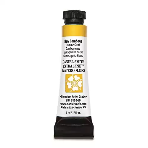 Daniel Smith Extra Fine Watercolor Paint, 5ml Tube, New Gamboge, 284610060, 0.17 Fl Oz (Pack of 1)