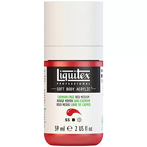 Liquitex Professional Soft Body Acrylic Paint, 59ml (2-oz) Bottle, Cadmium-Free Red Medium