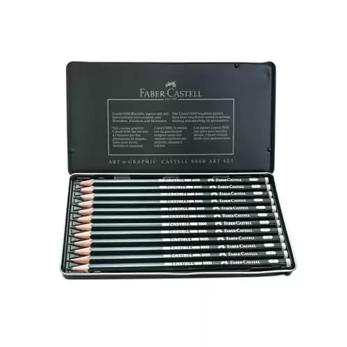 Faber-Castell 9000 Graphite Sketch Pencil Sets Art 8B - 2H set of 12