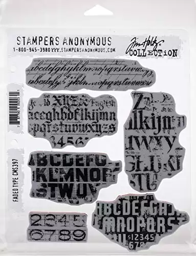 Stampers Anonymous CLING RBBR STAMP SET FADED TYPE