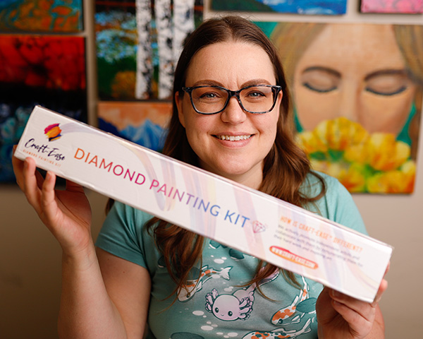 Nadine Milton of Hop-A-Long Studio with Craft-Ease Diamond Painting