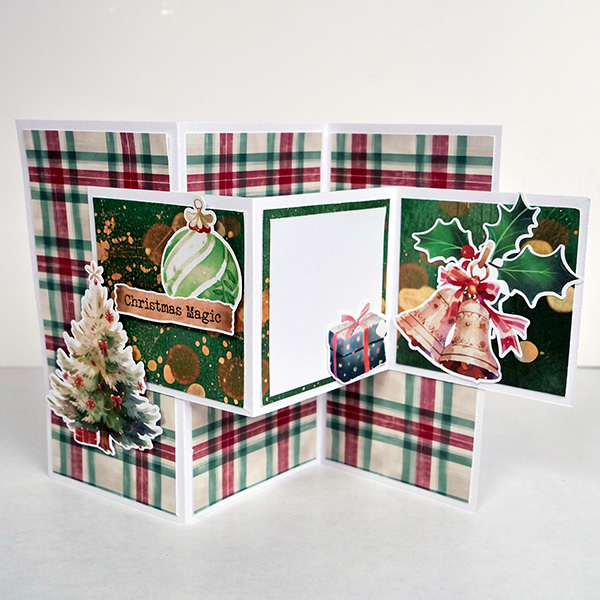 Easy holiday Z fold card using Simply Stated Designs 2024 Advent Calendar Collection