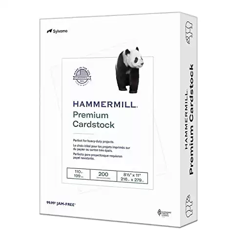 Hammermill White Cardstock, 110 Lb, 8.5 x 11 (200 sheets)