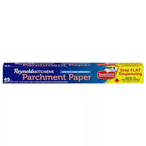 Reynolds Kitchens Stay Flat Parchment Paper with SmartGrid, 45 Square Feet