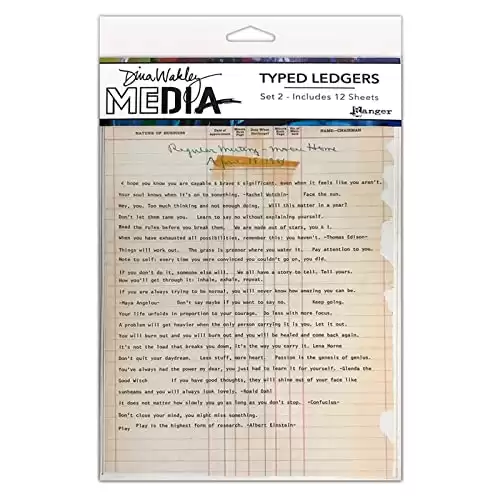 Ranger Dina Wakley Media Set 2 TYPED LEDGERS 12/SHT