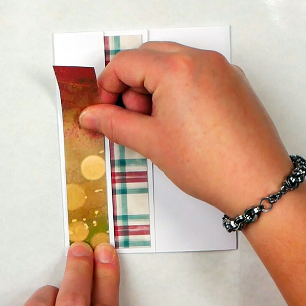 Adding Decorative Paper by Simply Stated Design to Folded Card with Belly Band