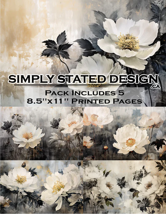 Floral Shadows 8.5 x 11 Paper Pack - Simply Stated Design