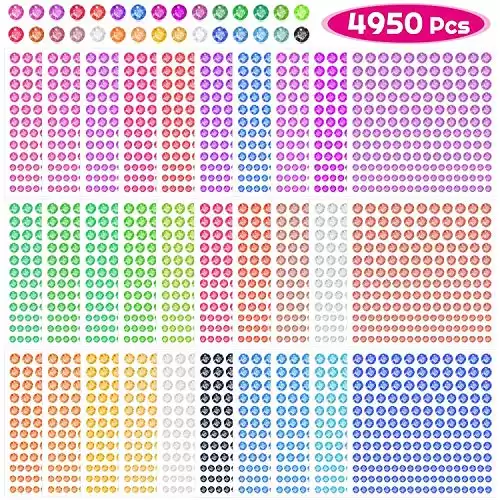 Rhinestone Stickers, Anezus 4950pcs Adhesive Stick on Gems