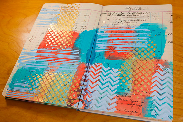 Adding Pastes, Gels and Acrylic Paint to Dina Wakley Ledger Journal