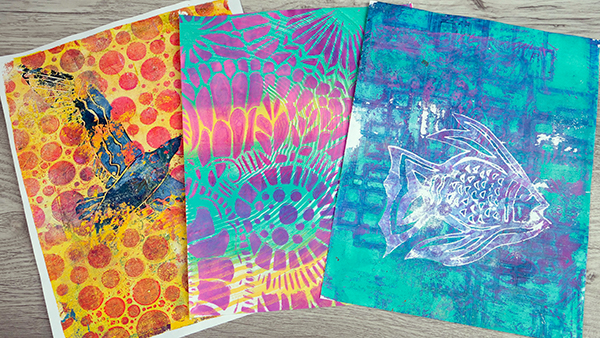 Layered Gel Prints by Nadine Milton