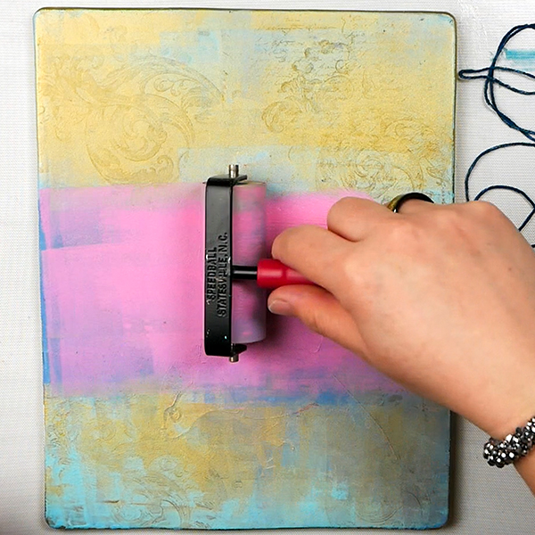 Adding a third layer to a gel plate print