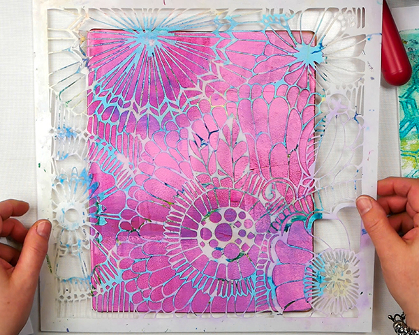 Creating layered gel prints using stencils