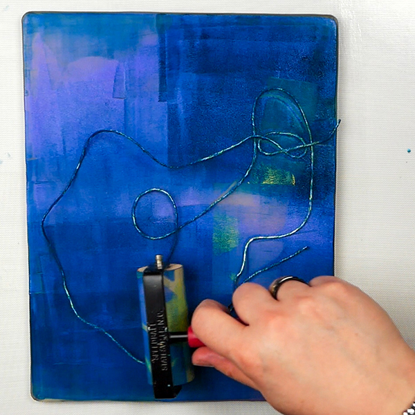 Adding string impressions to gel printing plate