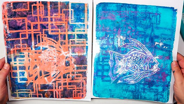 Making unique gel prints using masks