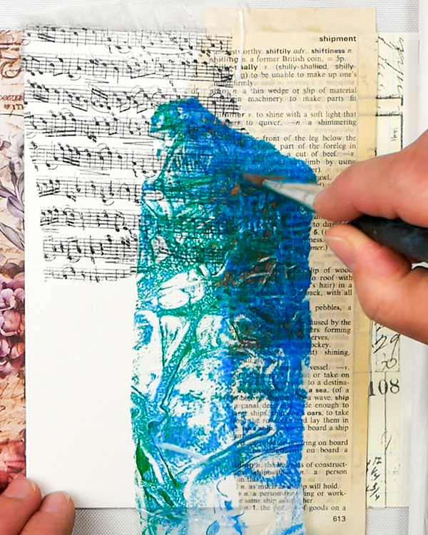 Liquitex Matte Medium as a collage glue for adding tissue paper