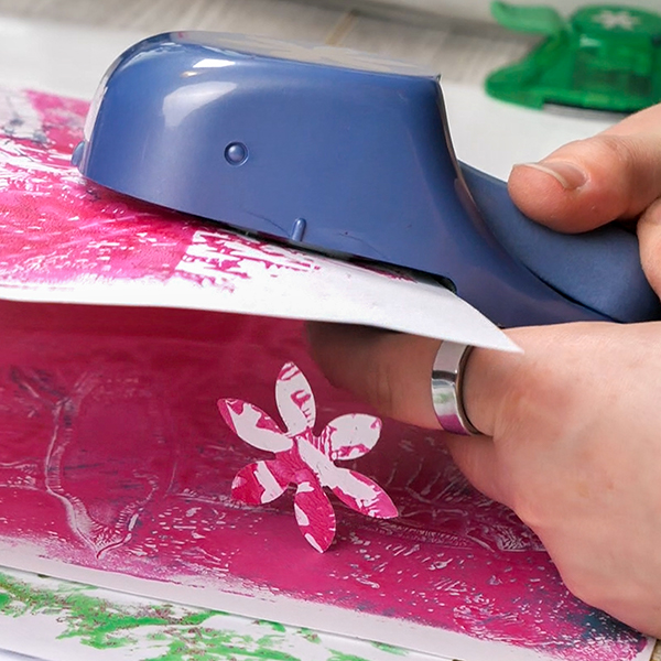Punching out flowers using large punch