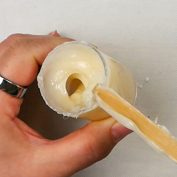 Mixing my secret glue recipe for collage