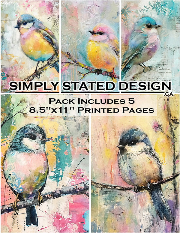 Simply Stated Design Cute Birds Paper Pack 8.5 x 11 inches