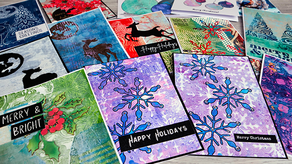 Print, Play & Create: Unique Holiday Cards with Style Art Course by Nadine Milton
